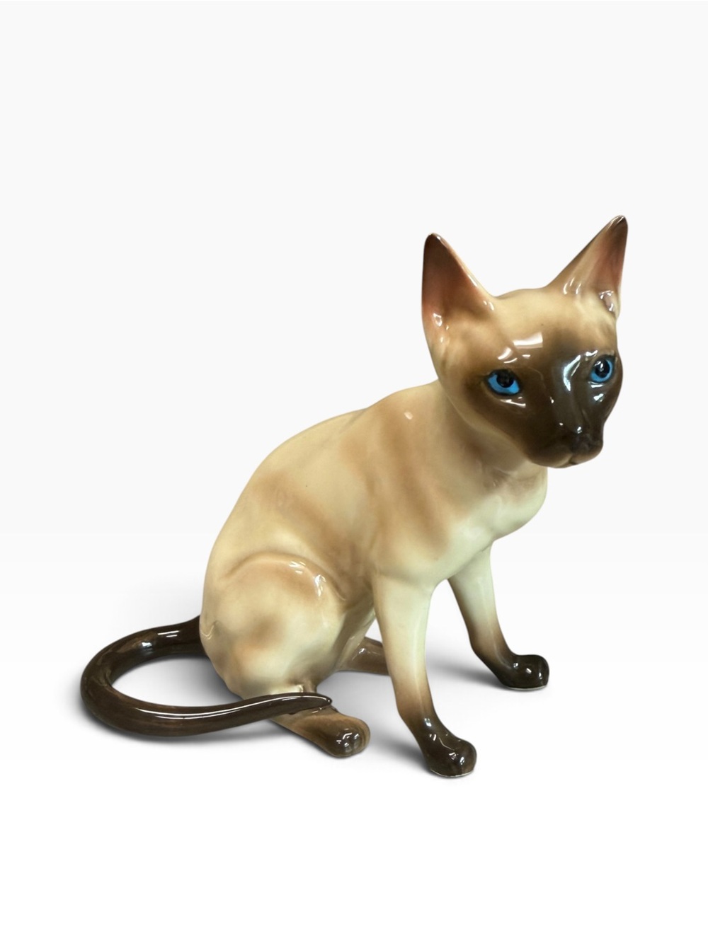 Vintage Siamese Cat Figurine Korea